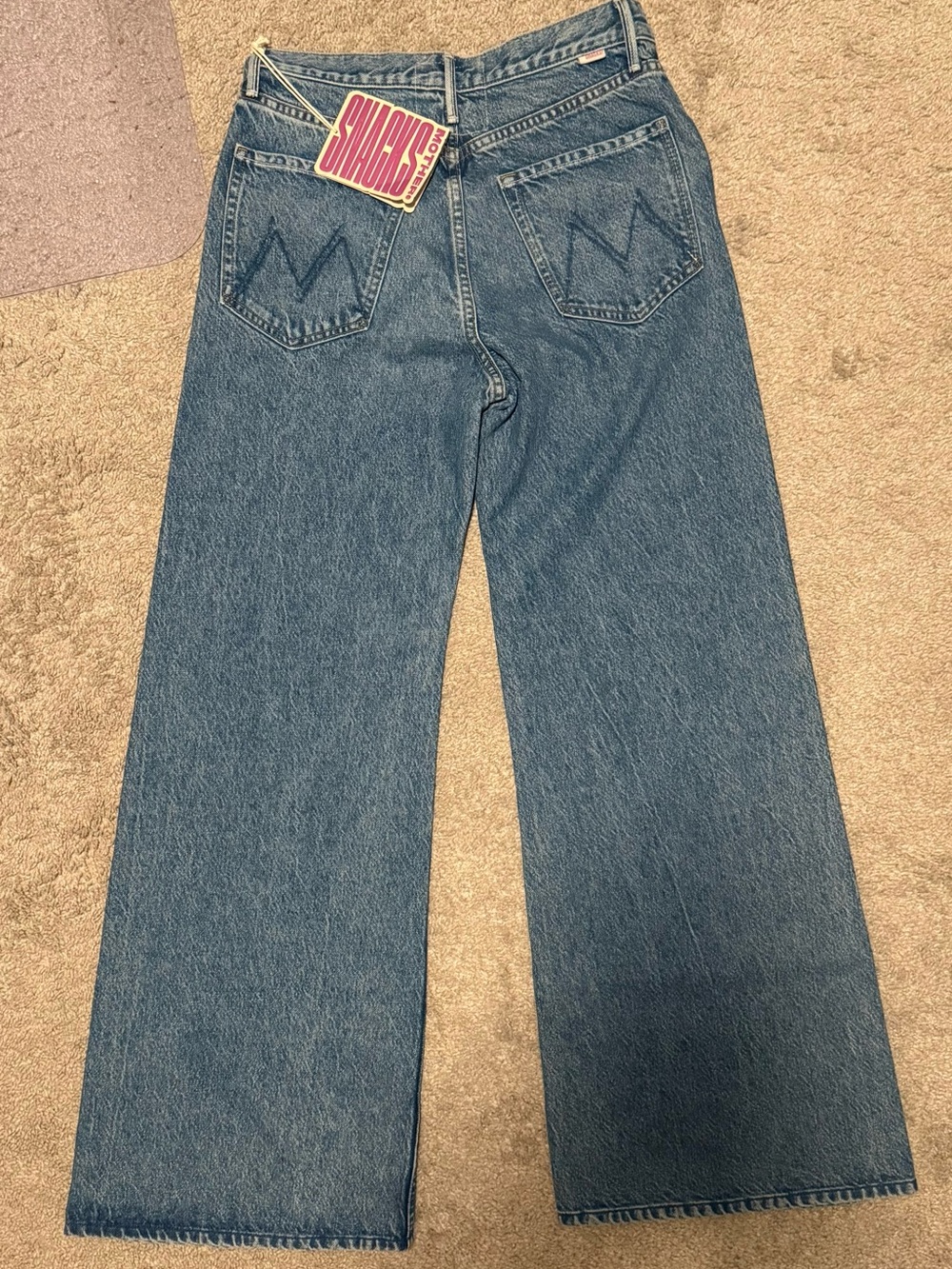 MOTHER Light Blue Wide Leg Flare Jeans - Picture 7 of 9